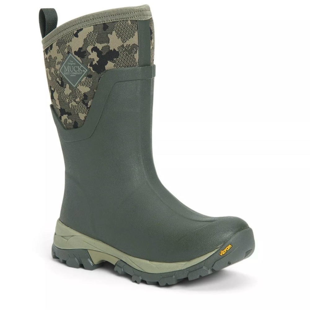 New Muck Boots Moss w/ Camo Women’s Arctic Ice AGAT Mid Insulated Boot Size 9